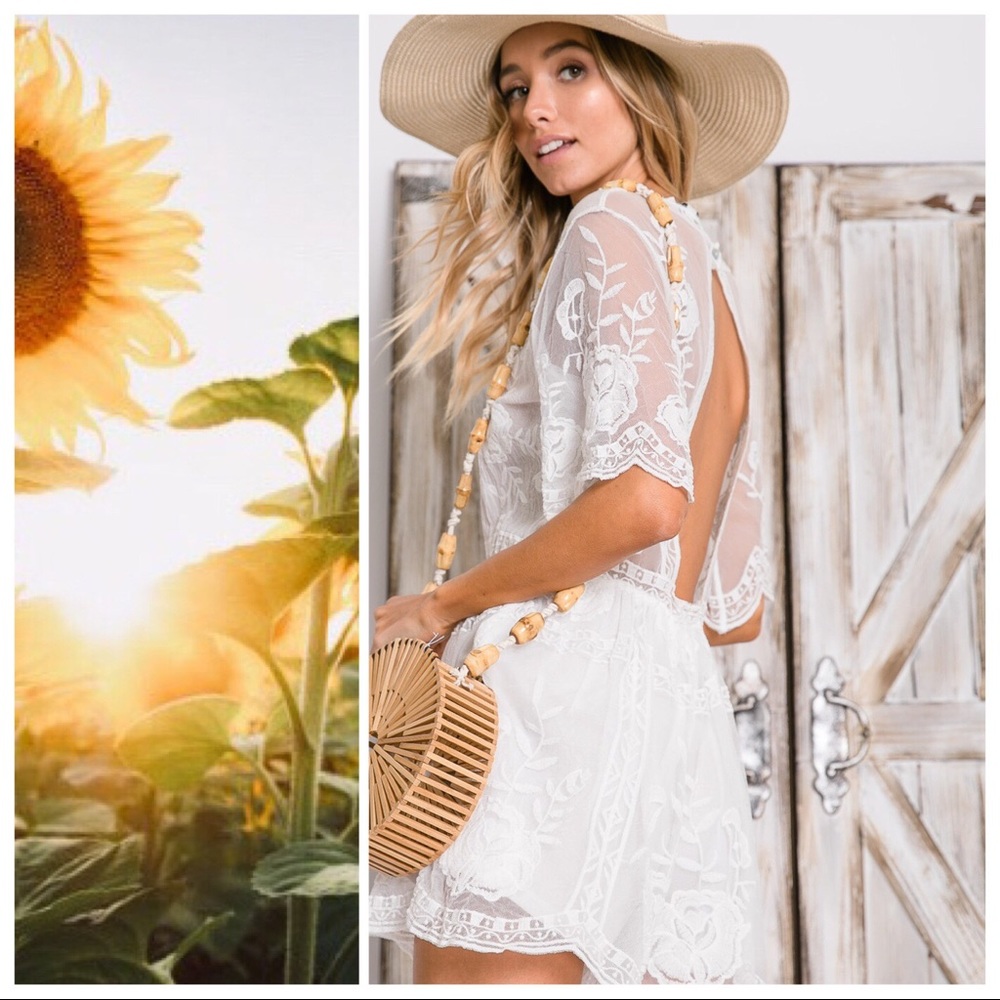 The Amelia White Boho Romper. - Picture 5 of 8